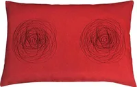 Kissenbezug 40x60 cm Bordeaux bestickt Leinenoptik Kissenhülle Deko Kissen