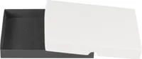 Faltschachtel 13,6 x 19,6 x 2,5 cm, Schwarz und Weiß, Deckel,  Karton - 10er Set