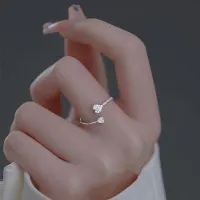 Fingerring, Herz, Zirkonia, Schmuck, Öffnung, verstellbar, Fingerring, Valentinstagsgeschenk