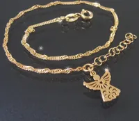Fußkette Fuß Kette 925 Sterlingsilber Gold 24-27cm Engel 22920G-27