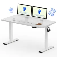 FlexiSpot Höhenverstellbarer Schreibtisch 140x80cm, 100 kg Tragkraft, mit Anti-Kollisionsschutz, durchgehender Tischplatte, 4 Memory-Funktion (Weiß)