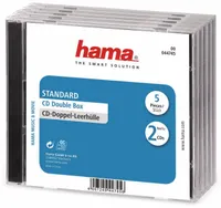 Hama CD Double Jewel Case Standard - puzdro na CD - kapacita: 2 CD - priehľadné (balenie po 5 ks )