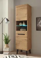 Vitrine Torge - Eiche Artisan / Schwarz