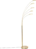 QAZQA - Design Stehleuchte I Stehlampe I Standleuchte I Lampe I Leuchte Messing inkl. LED 5-flammig - Sixties Trento Touch-funktion Dimmer I Dimmbar I Wohnzimmer I Schlafzimmer - Stahl Rund - I (nicht