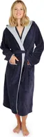 Blumtal Bademantel Damen, kuschelig weicher Bademantel Damen Baumwolle mit gefütterter Kapuze und samtigen Frottee-Velours, ® , S in Dunkelblau