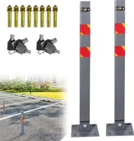 YARDIN 2x skladací parkovací stĺpik Parkovacia zábrana Parkovacia zábrana Skladací parkovací stĺpik Parkovacia zábrana s kľúčom