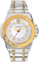 Versace VEDY00519 Chain Reaction weiss gold silber Edelstahl Herren Uhr NEU