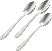 Nirosta Menülöffel Konstanz, hochwertiger Löffel aus rostfreiem Edelstahl, unverzichtbarer Suppenlöffel im edlem Design für den Heimgebrauch, vielseitiger Esslöffel (Farbe: Silber), Menge: 1 x 3er Set