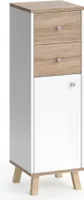 Vicco Midischrank Senyo, 30 x 95 cm mit Schubladen, Weiß/Sonoma