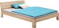 Massivholzbett Doppelbett Bettgestell mit Kopfteil  THOMAS,  Kiefer massiv, 140x200 cm, natur