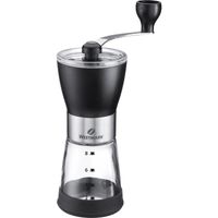 Westmark Kaffeemühle, Handmühle, Bis zu 8 Tassen, Glas/Edelstahl/Keramik, Brasilia , Silber/ Schwarz, 24922260