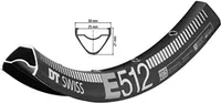 Felge DT Swiss E 512 27.5" schwarz 584-25 VL 6,5mm 28 Loch