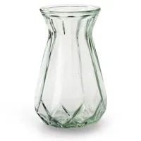 6 x Vasen aus Glas H 15 cm - Ø 10 cm Vasen Set Blumenvase klein Tischvase klein Glasvase klein Set