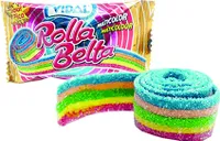 Rolla Belta Multicolour Saure, mehrfarbige Fruchtgummirolle Erdbeergeschmack 19 g