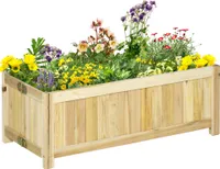Outsunny Hochbeet, Klappbarer Pflanzkasten, Blumenkasten, Gemüsebeet für Garten, Terrasse und Balkon, aus Tannenholz, Natur, 70 x 30 x 25 cm