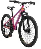 BIKESTAR Kinder Jugend Mountainbike 24 Zoll ab 9 Jahre | 21 Gang Hardtail MTB Sport Scheibenbremse Federgabel | Berry