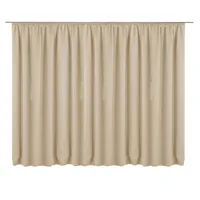 Vorhang beige sand Kräuselband 300x245 cm | Thermovorhänge