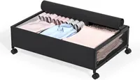 Unterbett Aufbewahrungsbox, Unterbettkommode mit Rollen und Deckel, Metallrahmen Bettkasten Aufbewahrung, Unterbett Kleidung Aufbewahrung für Decken, Bücher, Spielzeug, Kleidung und Schuhe