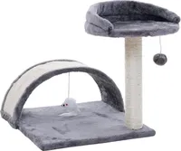 Kratzbaum Katzenbaum Katzenkratzbaum 42 cm Kletterbaum Spielbaum Hellgrau