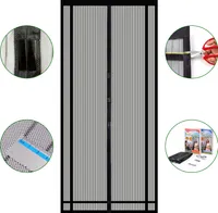 Sekey 100x220cm Fliegengitter Tür Magnetvorhang zum Insektenschutz (zuschneidbar in Höhe und Breite), Fliegengitter Balkontür Terrassentür Schwarz