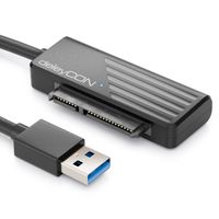 deleyCON USB 3.0 SATA Adapter Kabel USB A zu 2,5" Zoll Festplatten Laufwerke HDDs SSDs 5 GBit/s UASP SATA I II III Plug&Play