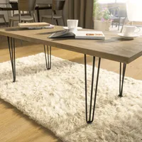Hairpin Legs Industrialstyle Tischbeine Haarnadelbeine Hairpins 3 Streben Schwarz matt Einzelnes Tischbein 10mm 406mm