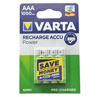 Varta Power Accu NiMH Akku AAA Micro 1000 mAh 4er Pack