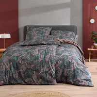 Estella Bettwäsche "Tiberio" 7572 Mako Satin, Baumwolle, Paisley, Petrol : 155x220 cm + 80x80 cm