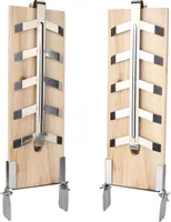 Wolketon 2er-Set Flammlachsbrett Raeucherbrett Flammlachsbretter mit neigbare Edelstahl Halterungen fuer Feuerschalen, BBQ Grill, Outdoor Grill