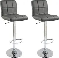 WOLTU 2 x Barhocker, drehbar und höhenverstellbar Tresenhocker, Kunstleder, Grau