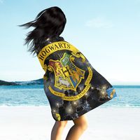 75 x 150 cm Mehrfarbig Harry Potter Großes Badetuch Hogwarts goldenes Wappen 100 % offizielles Lizenzprodukt 