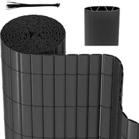 PVC Sichtschutzzaun Sichtschutzmatte Gartenzaun Sichtschutz Windschutz für Balkon &Terrasse, Grau 120x500cm