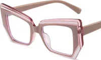 Brille Damen Mehrfarbig Blaulichtfilter Oversized Anti-Müdigkeit Rosa