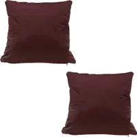 Kissenbezug 2er Set 50x50 cm Bordeaux Samt weich Kissenhülle Sofakissen Dekokissen Reißverschluss