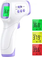 Stirnthermometer für Erwachsene, Infrarot-Stirnthermometer, 2-in-1 berührungsloses Objektthermometer für Babys und Erwachsene, Infrarot-Thermometer mit Fieberalarm, LCD-Bildschirm und Speicherfunktion (99)