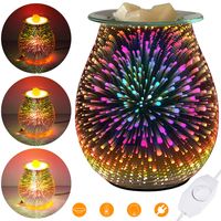 Aroma Diffuser LED Diffusor Für Ätherisch Öle Duftöl Ätherische Diffuser Elektrisch Duftlampe Dekoratives Glas 3D Feuerwerk Nachtlicht