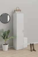 EintÃ1/4riger Kleiderschrank mit drei Innenregalen, Farbe Weiß, Maße 39 x 175 x 41 cm