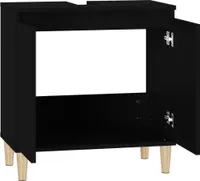 vidaXL Waschbeckenunterschrank Schwarz 58x33x60 cm Holzwerkstoff