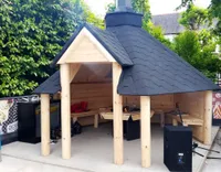 Grill Offene Grillkota Outdoor Grills Holz 15 Personen JVmoebel