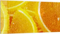 DEQORI Küchenrückwand Glas 100x50 cm 'Süße Zitruspracht' Spritzschutz Bad Rückwand Küche