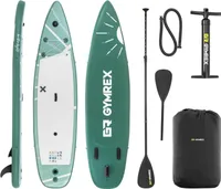 Gymrex Stand Up Paddleboard - nafukovací - 125 kg - zelený - dvoukomorový - 329 x 78 x 38,5 cm