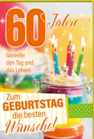 60. Geburtstag - Glückwunschkarte im Format 11,5 x 17 cm - Kerzen im G