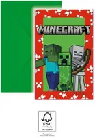 Minecraft Party 6 pozvánek a obálek