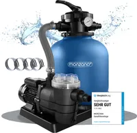 MONZANA® Sandfilteranlage 13.200L/h bis 58.000L Pool Vorfilter 7-Wege-Ventil 600W 30L Tank 2in1 Adapter Ø32-38mm Filteranlage Poolfilter Sandfilter