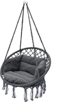 Závesné kreslo Relax 80 x 60 cm - tmavosivé - závesný kôš vrátane vankúša do interiéru aj exteriéru