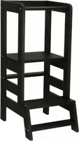 Lernturm für Kinder Learning Tower Hochstuhl Lernstuhl Tritthocker 90x39x52 cm - Schwarz