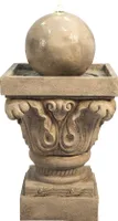 Teamson Home Garden Wasserspiel mit Lichtern, Outdoor-Kugel, traditioneller Wasserbrunnen und Pumpe, Indoor-Kaskaden-Zen-Wasserfall-Ornament, Terrassendekoration