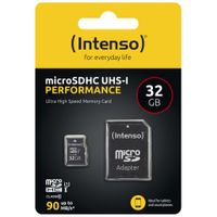 Intenso - Flash paměťová karta (včetně SD adaptéru) - 32 GB - UHS-I U1 / Class10 - microSDHC UHS-I