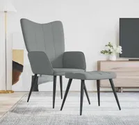vidaXL Relaxační křeslo s taburetem Světle šedá tkanina