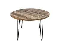 HSM Collection-Runder Esstisch Valencia-120x120x77-Natur/Schwarz-Mango/Metall